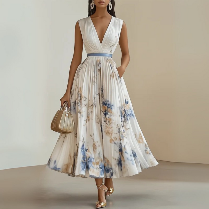 Duttini | Elegant Flowy Sleeveless Summer Maxi Dress