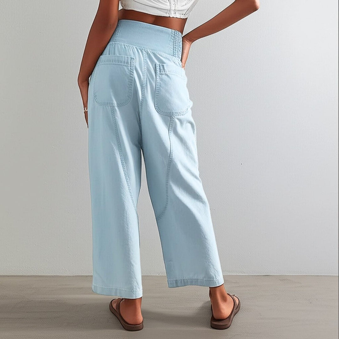 Duttini | Wide Leg Pant for Women in Soft Fabric, Casual Style, Black