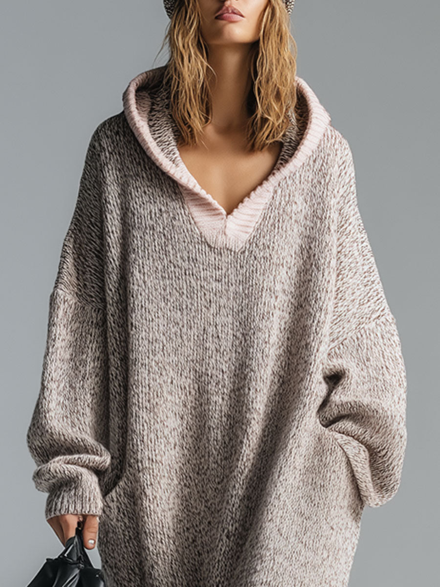 Duttini | Grey Knit Floral Dress