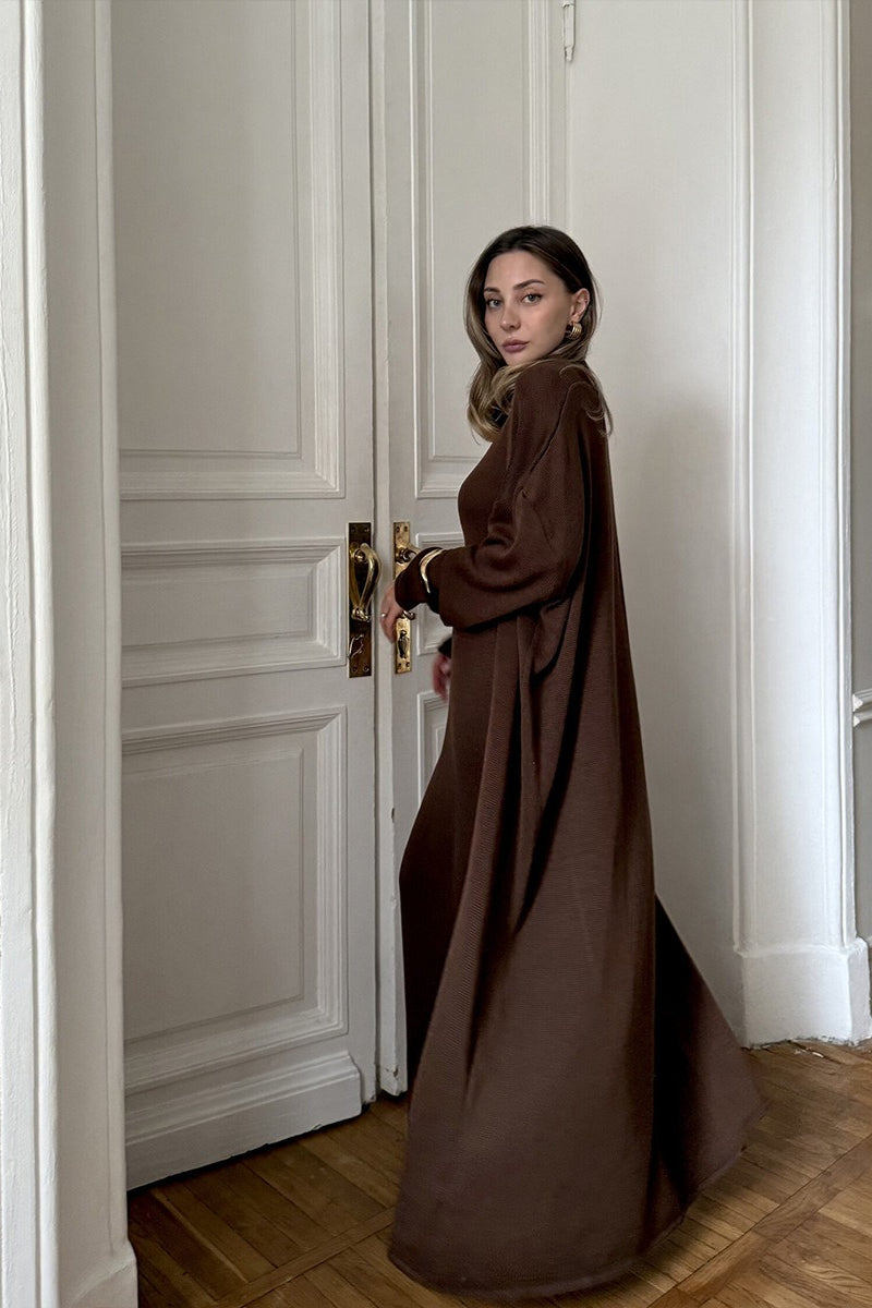 Duttini | Soft Knit Cutout Tank Dress and Long Sleeve Cardigan Set