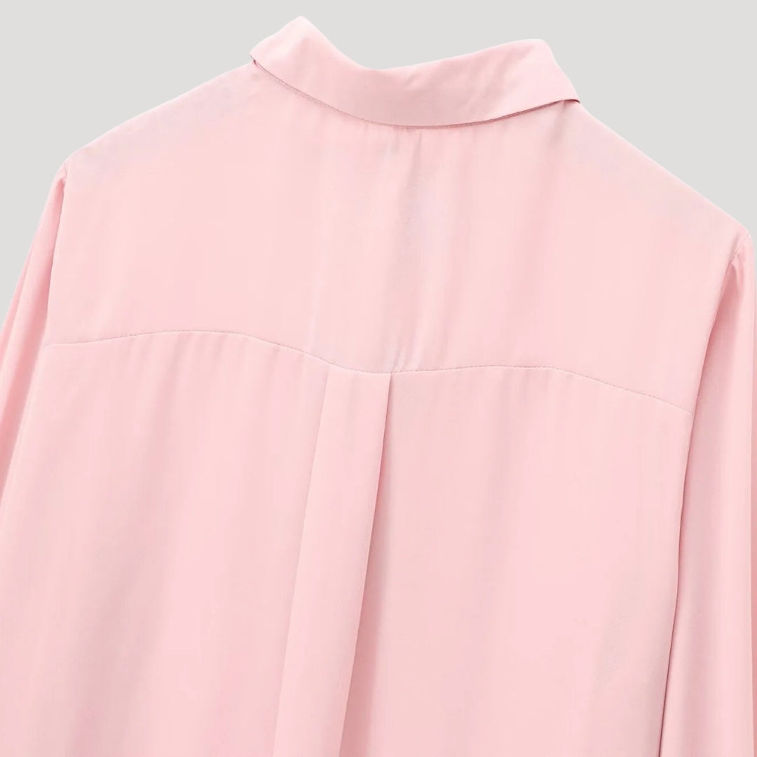 Duttini | Polka Dot Bow Tie Blouse – Long Sleeve Chiffon Shirt