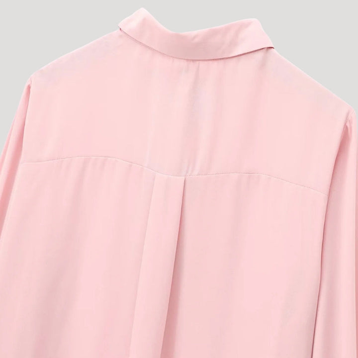Duttini | Polka Dot Bow Tie Blouse – Long Sleeve Chiffon Shirt