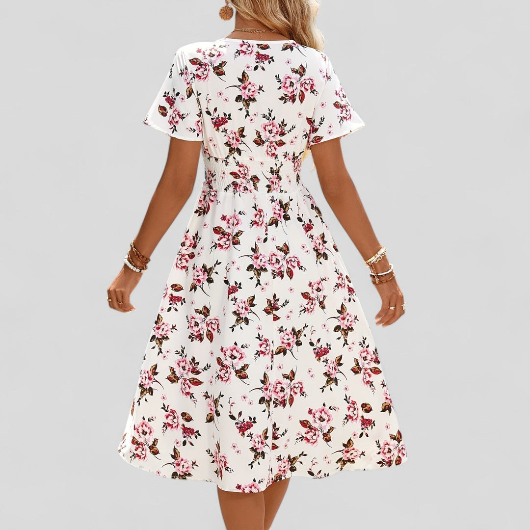 Duttini | Summer Midi Dress for Women in Comfortable Fit, Light Color