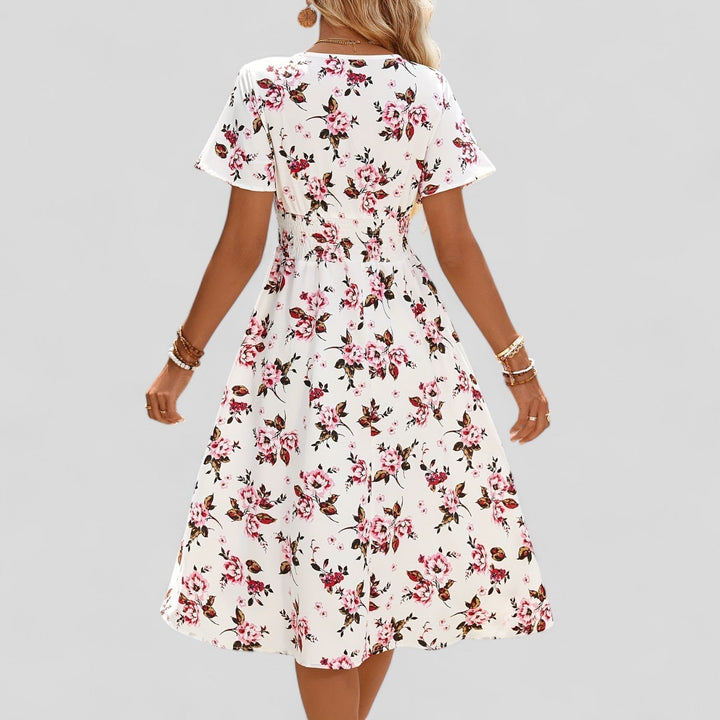 Duttini | Summer Midi Dress for Women in Comfortable Fit, Light Color