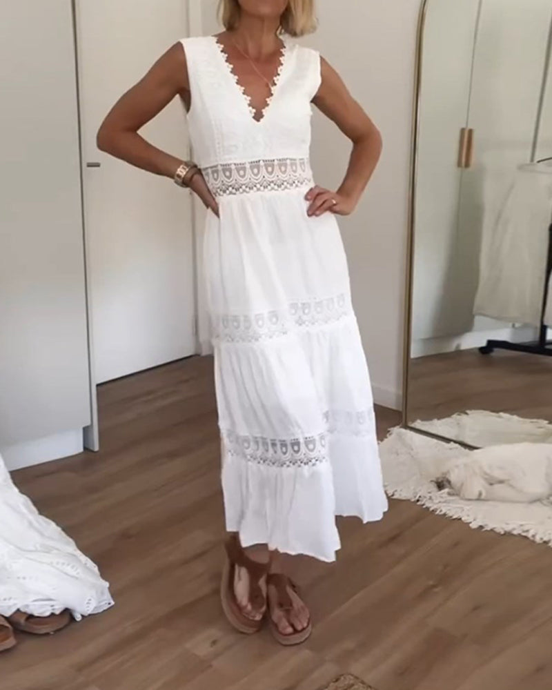 Duttini | Chic Wrap Boho Flowy Draped Dress with a Flattering Silhouette