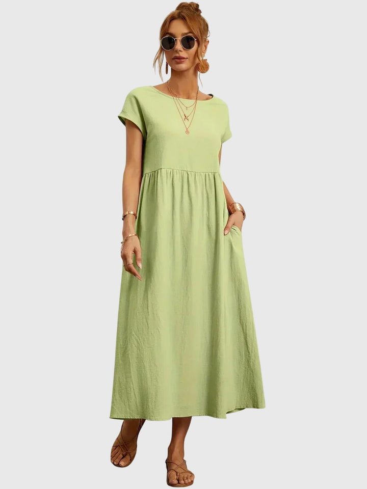 Duttini | Casual Pocket Dress for Women in Cotton Blend, Relaxed Fit, Navy
