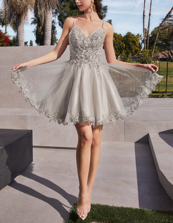 Duttini | Mint Green Tulle Cocktail Dress