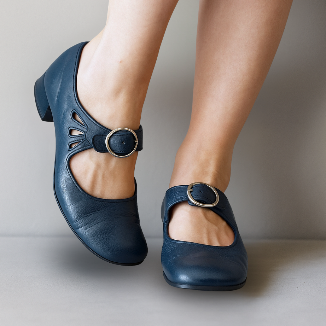 Duttini | Comfort-Fit Buckle Strap Block Heel for Effortless Wear