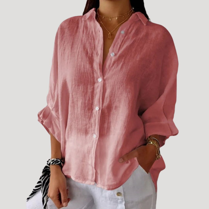 Duttini | Linen Long Sleeve Button Shirt Blouse