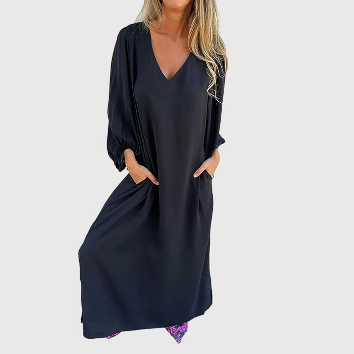 Duttini | Long Boho Dress for Women in Lightweight Fabric with Pockets