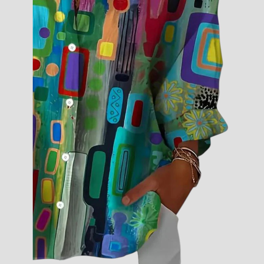 Duttini | Elegant Blouse With Geometric Pattern for Effortless Elegance