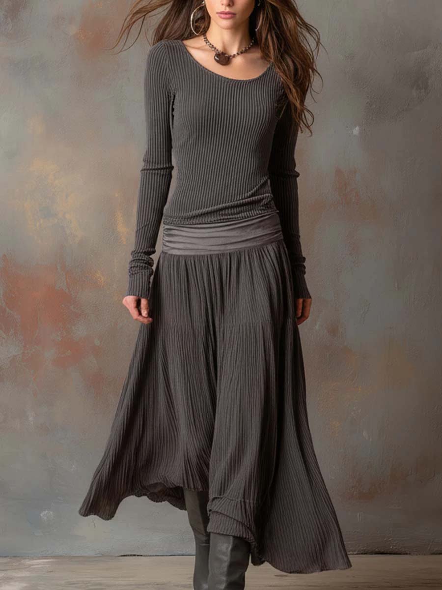 Duttini | Charcoal Knit Dress