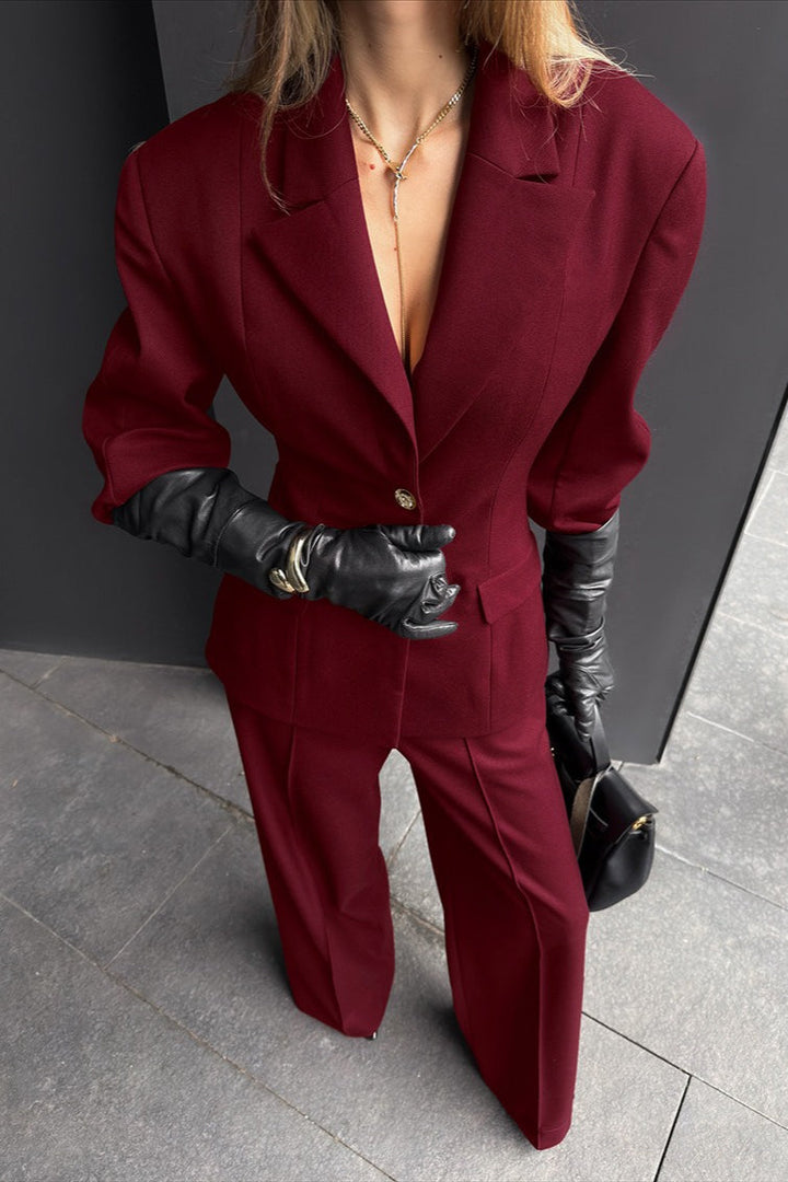 Duttini | Polished Lapel Tailored Two Piece Set