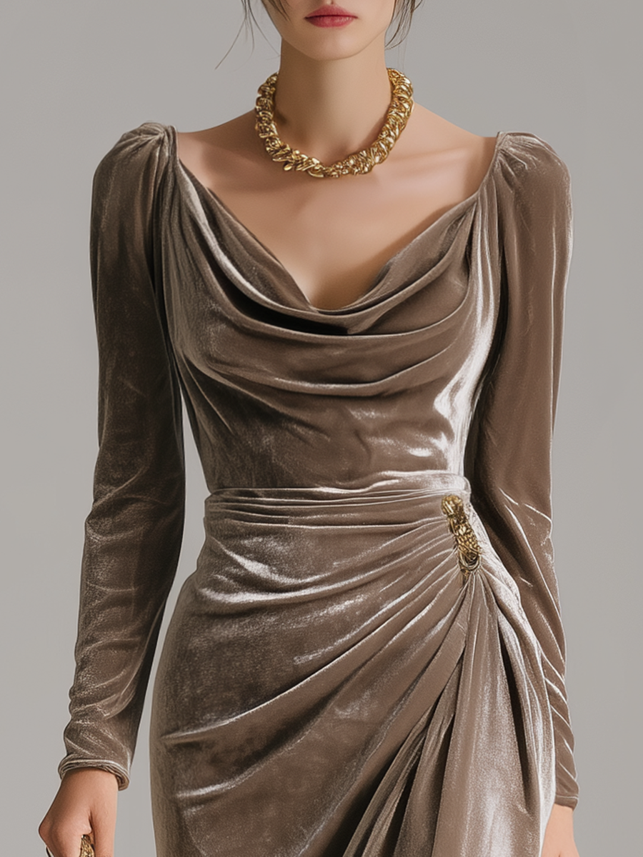 Duttini | Elegant Midi Dress for Women in Soft Fabric, Fitted, Blush Pink