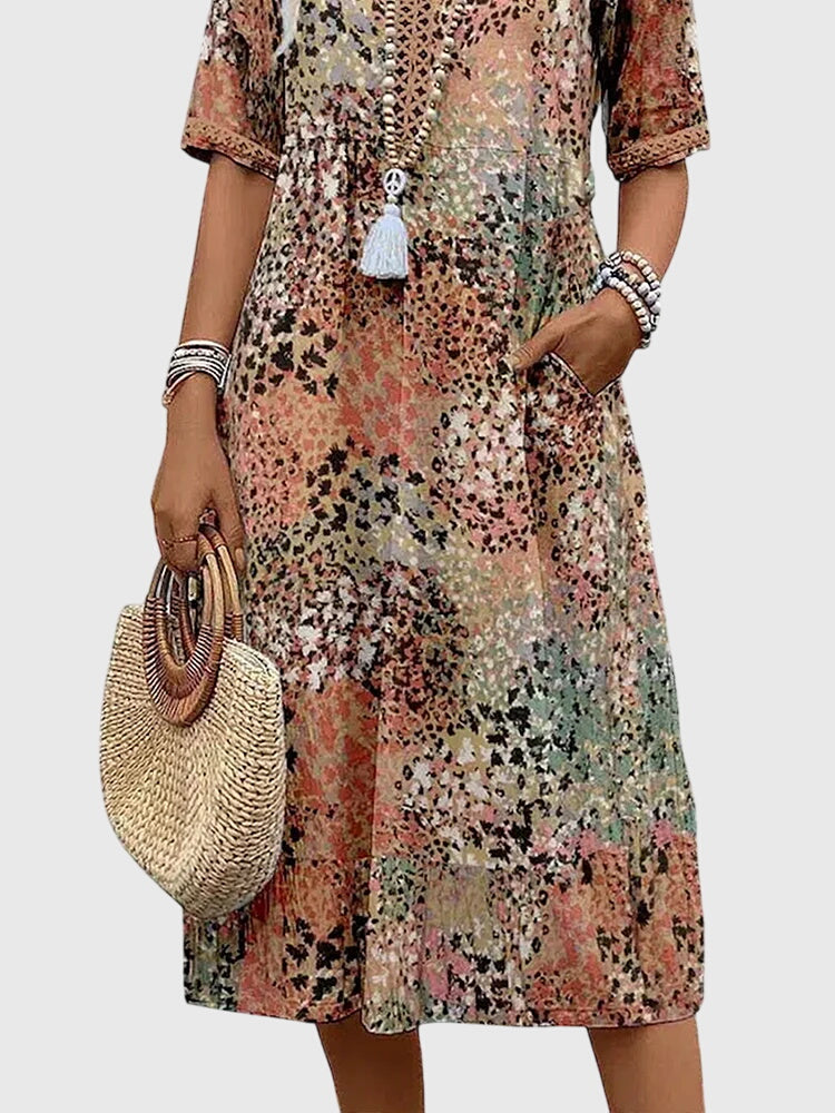 Duttini | Floral Midi Dress for Women in Elegant Fit