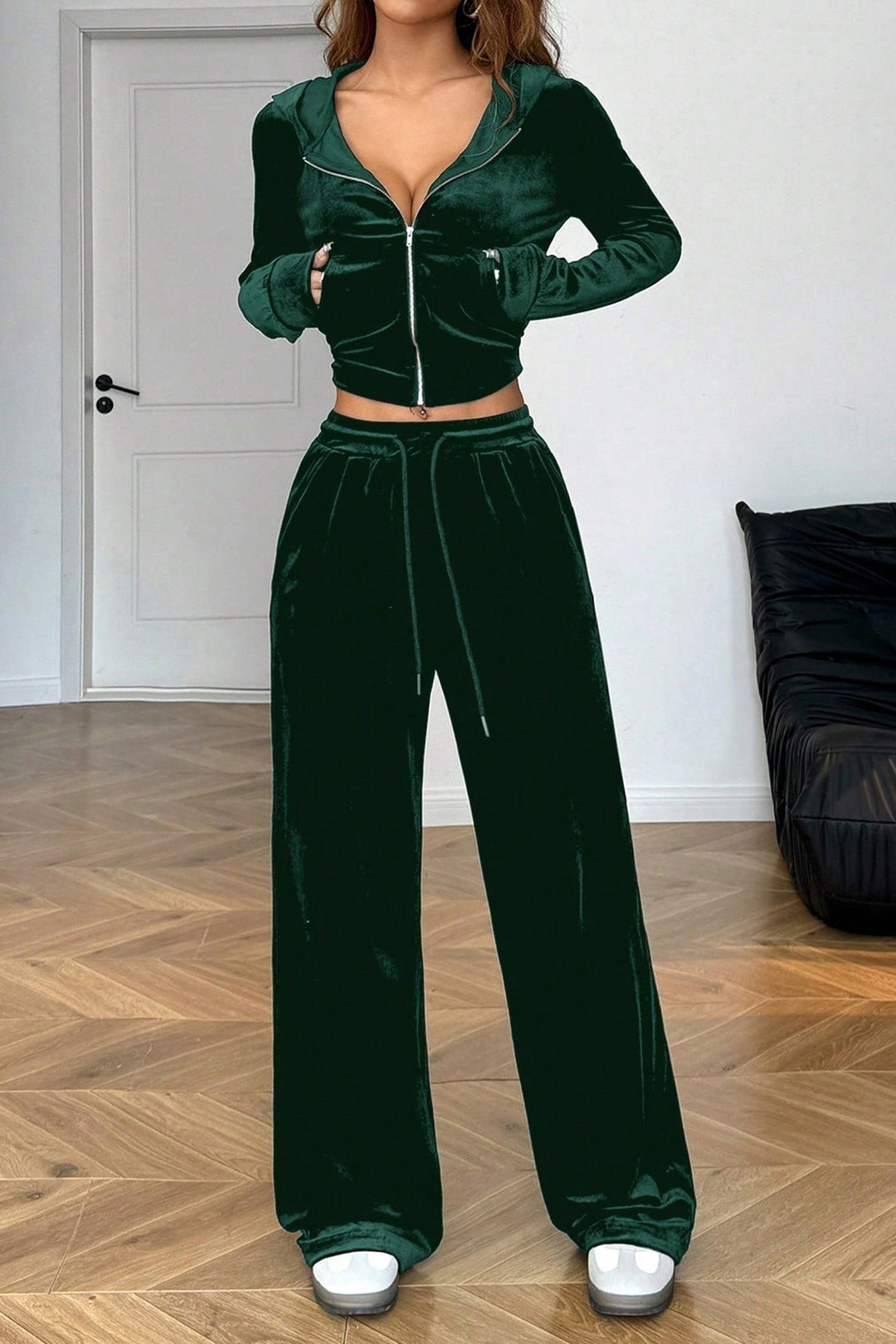 Duttini | Relaxed Solid Crop Two Piece Set