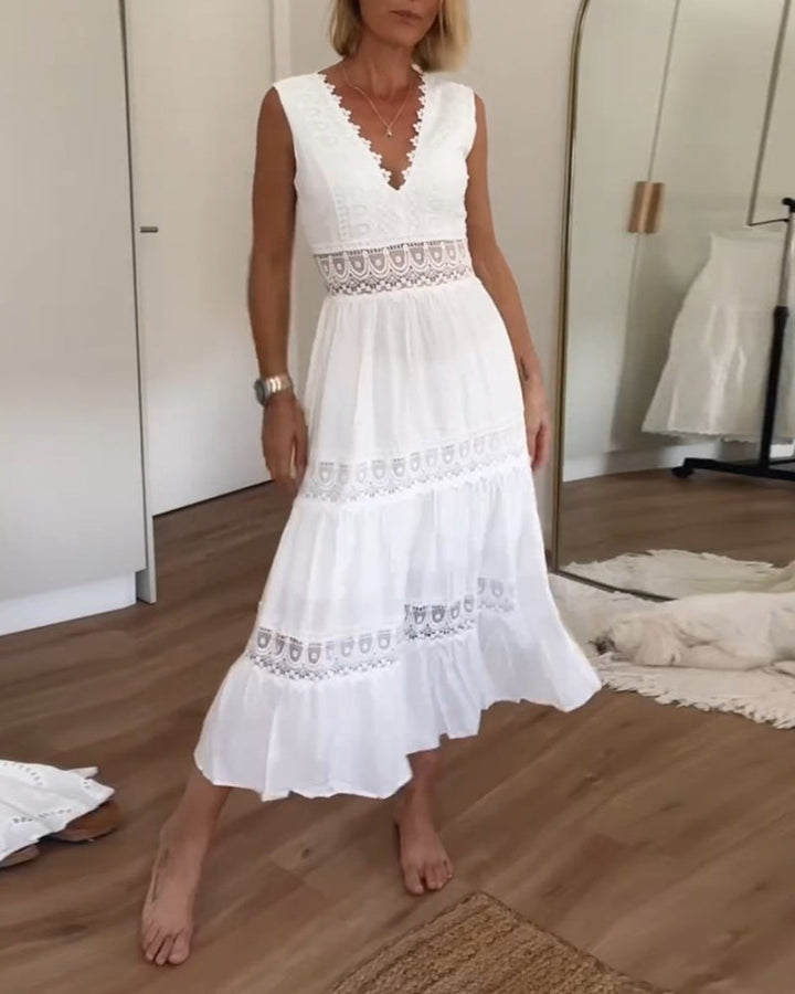Duttini | Chic Wrap Boho Flowy Draped Dress with a Flattering Silhouette