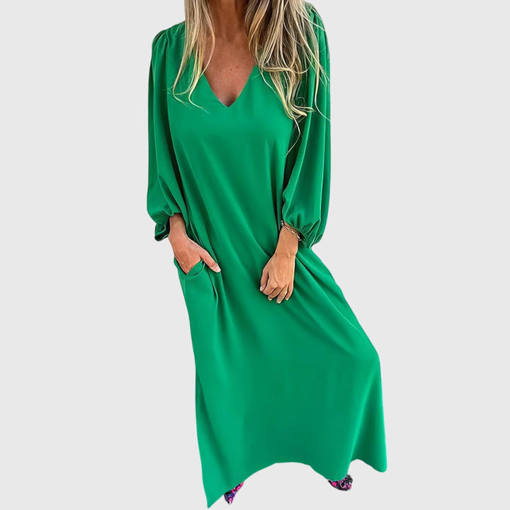 Duttini | Long Boho Dress for Women in Lightweight Fabric with Pockets