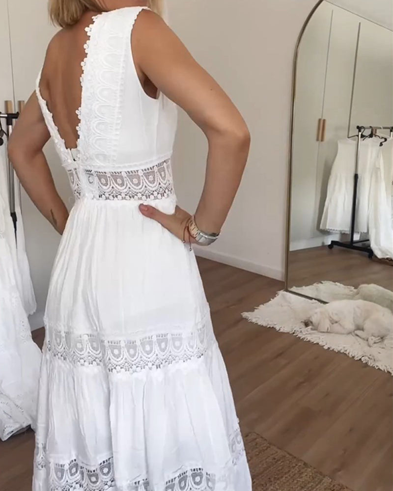 Duttini | Chic Wrap Boho Flowy Draped Dress with a Flattering Silhouette