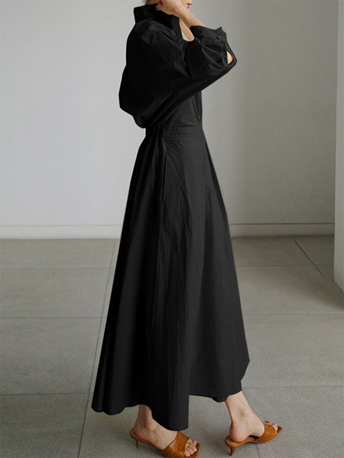 Duttini | Elegant Long Dress with Graceful Drape