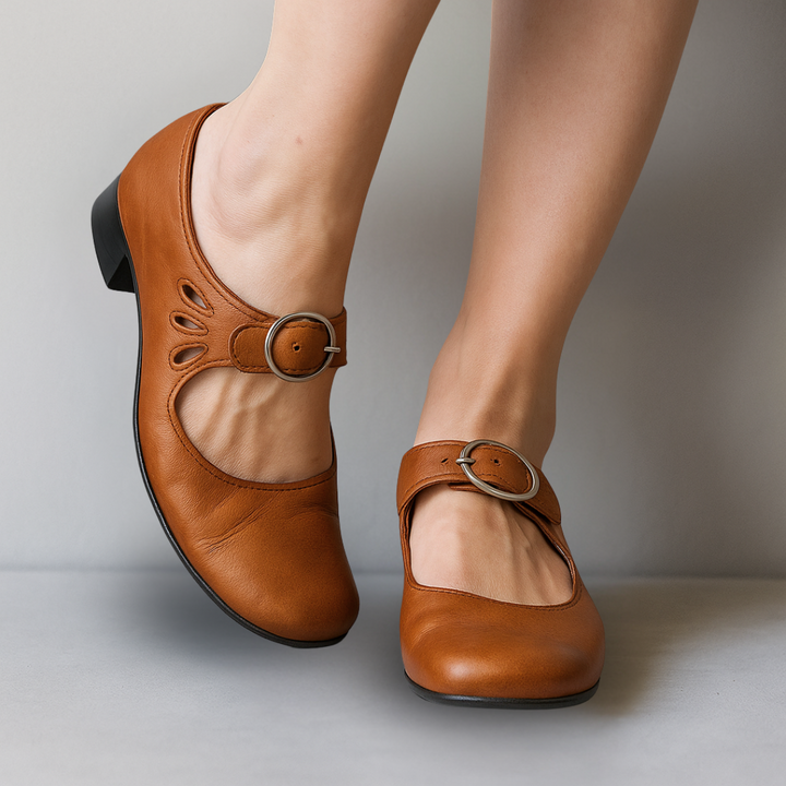 Duttini | Comfort-Fit Buckle Strap Block Heel for Effortless Wear