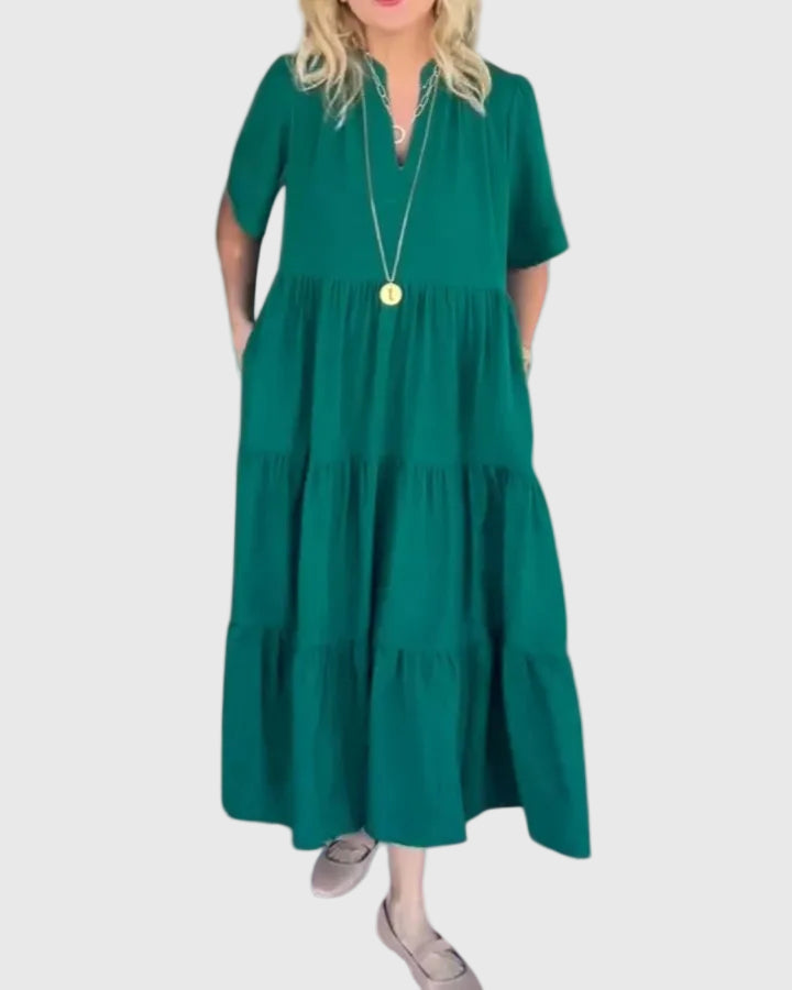 Duttini | Elegant Maxi Dress for Women in Soft Fabric, Flowy Fit, Black