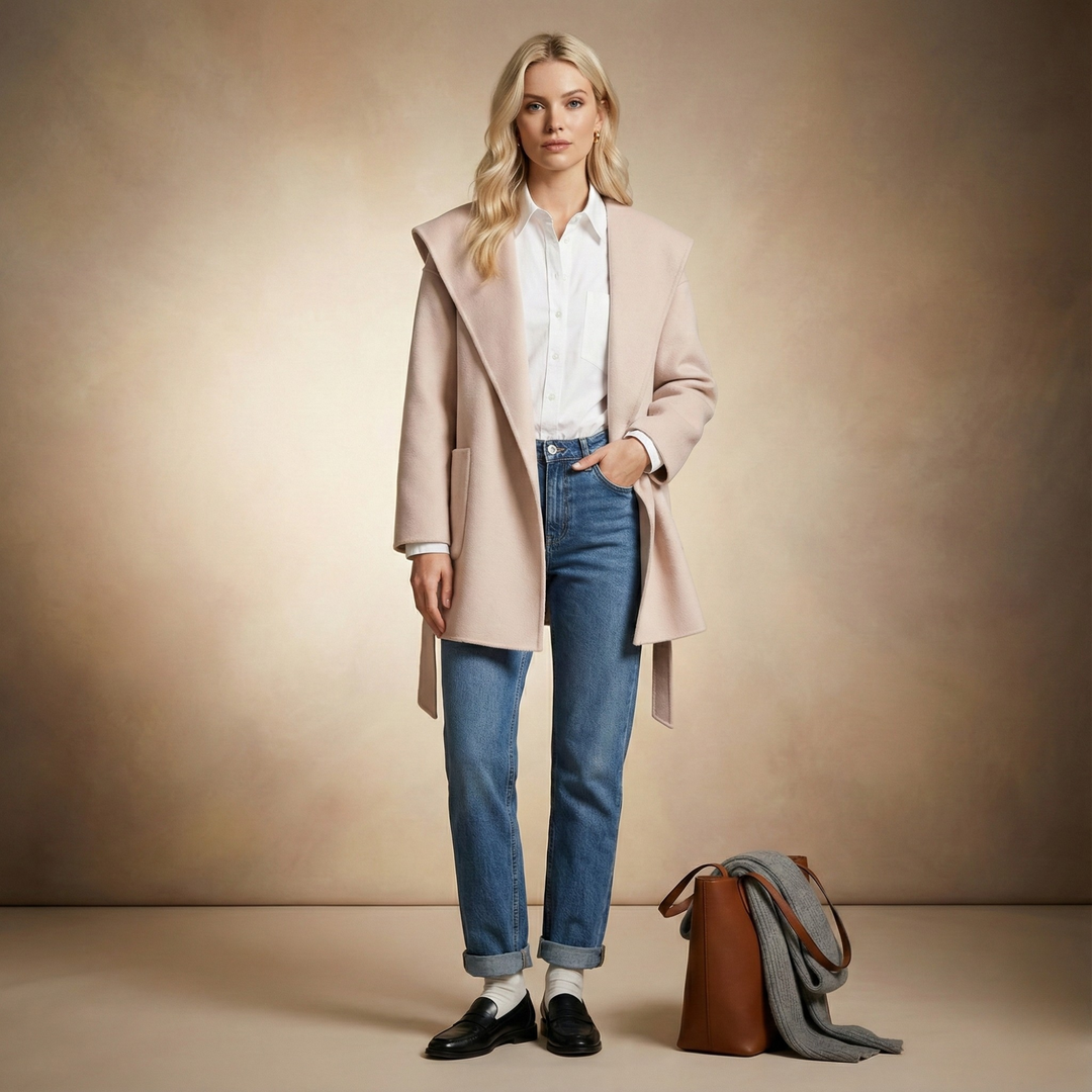 Duttini | Long Pointed Coat in Camel Hair