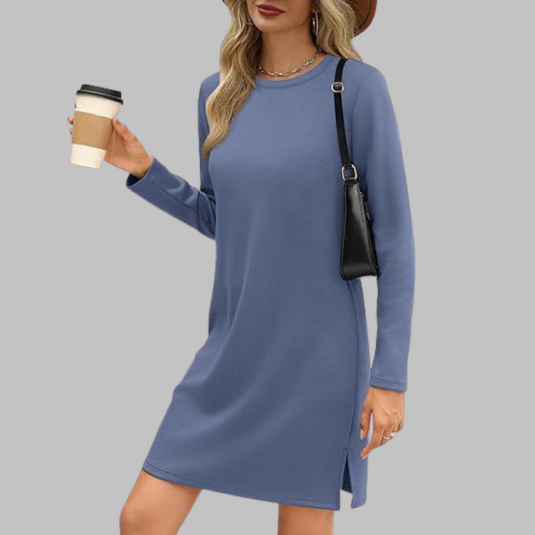 Duttini | Comfortable Long Sleeve Round Neck Dress