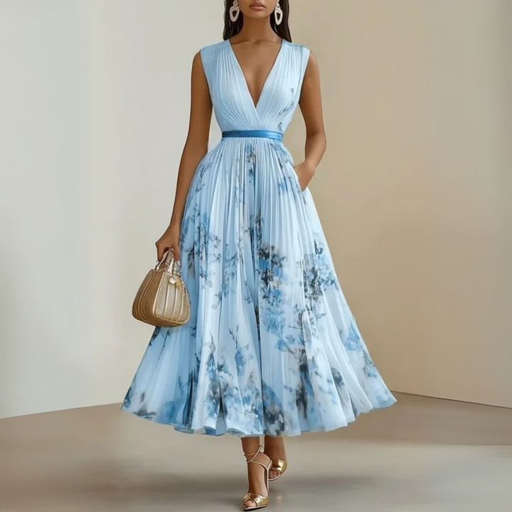 Duttini | Elegant Flowy Sleeveless Summer Maxi Dress