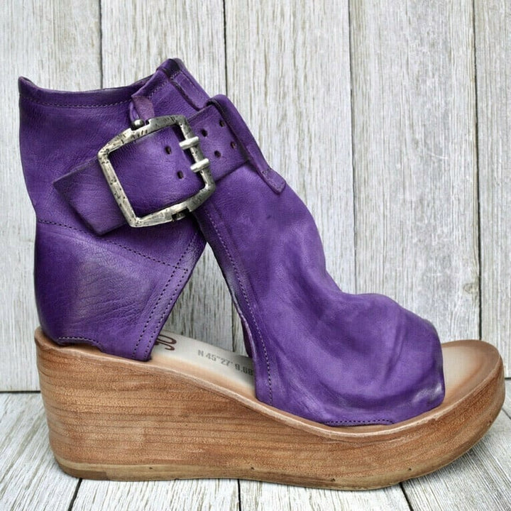 Duttini | Premium Buckle Strap Wedge Style for All-Day Comfort