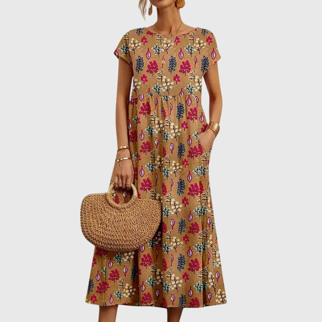 Duttini | Floral Dress for Women, Cotton, Fitted, Multicolor, Chic Style