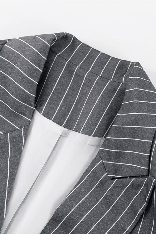 Duttini | Striped Suit Blazer Two Piece Set