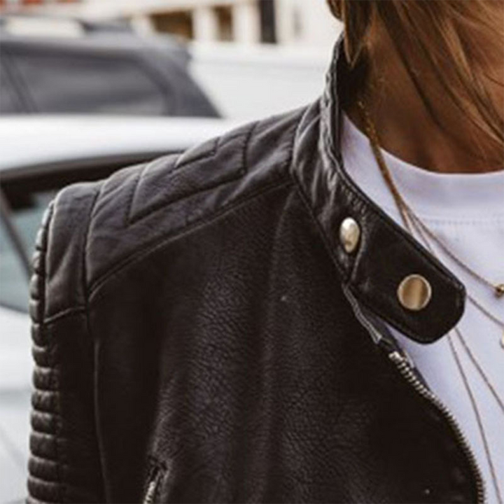 Duttini | Casual Biker Style Zipper Jacket for Women