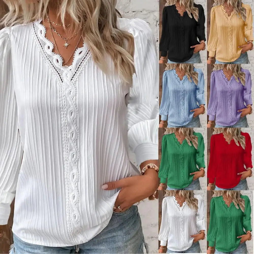 Duttini | Feminine Blouse With Chiffon And Lace Details