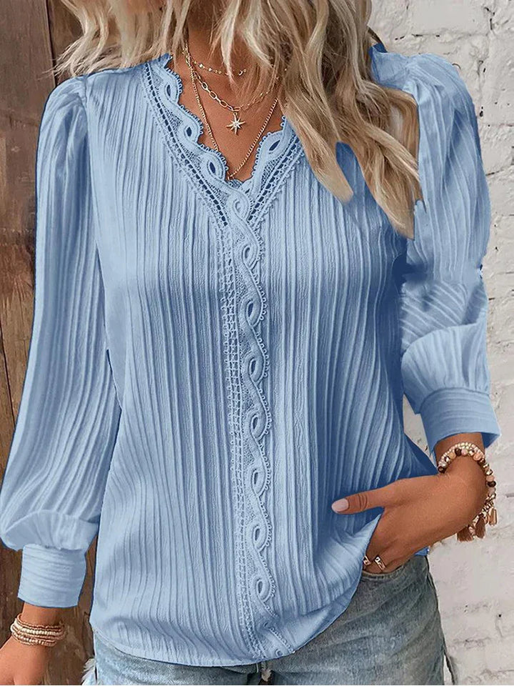 Duttini | Feminine Blouse With Chiffon And Lace Details