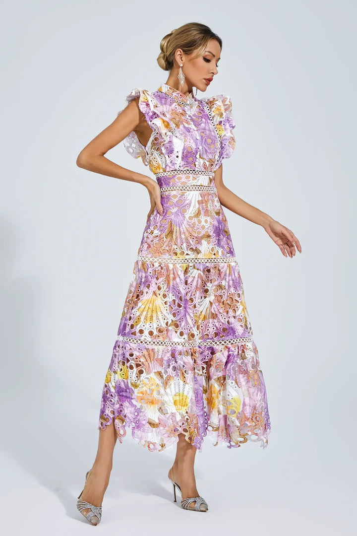 Duttini | Embroidered Midi Dress