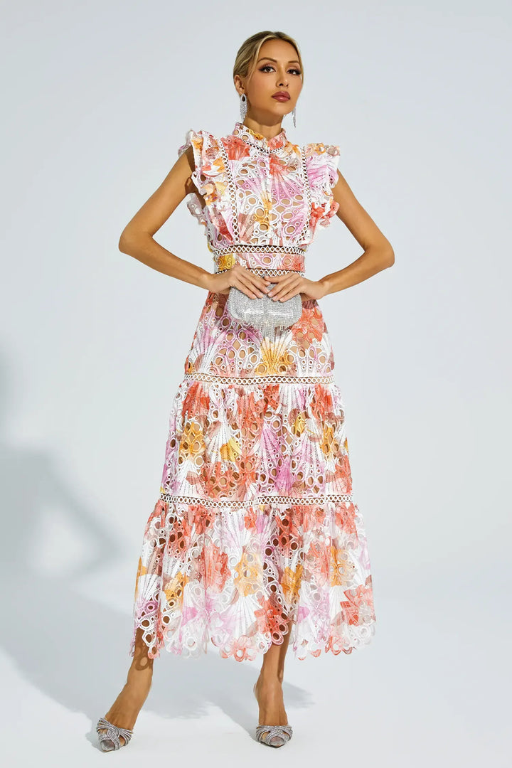 Duttini | Embroidered Midi Dress