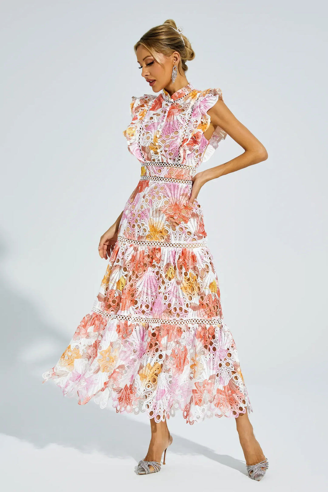 Duttini | Embroidered Midi Dress