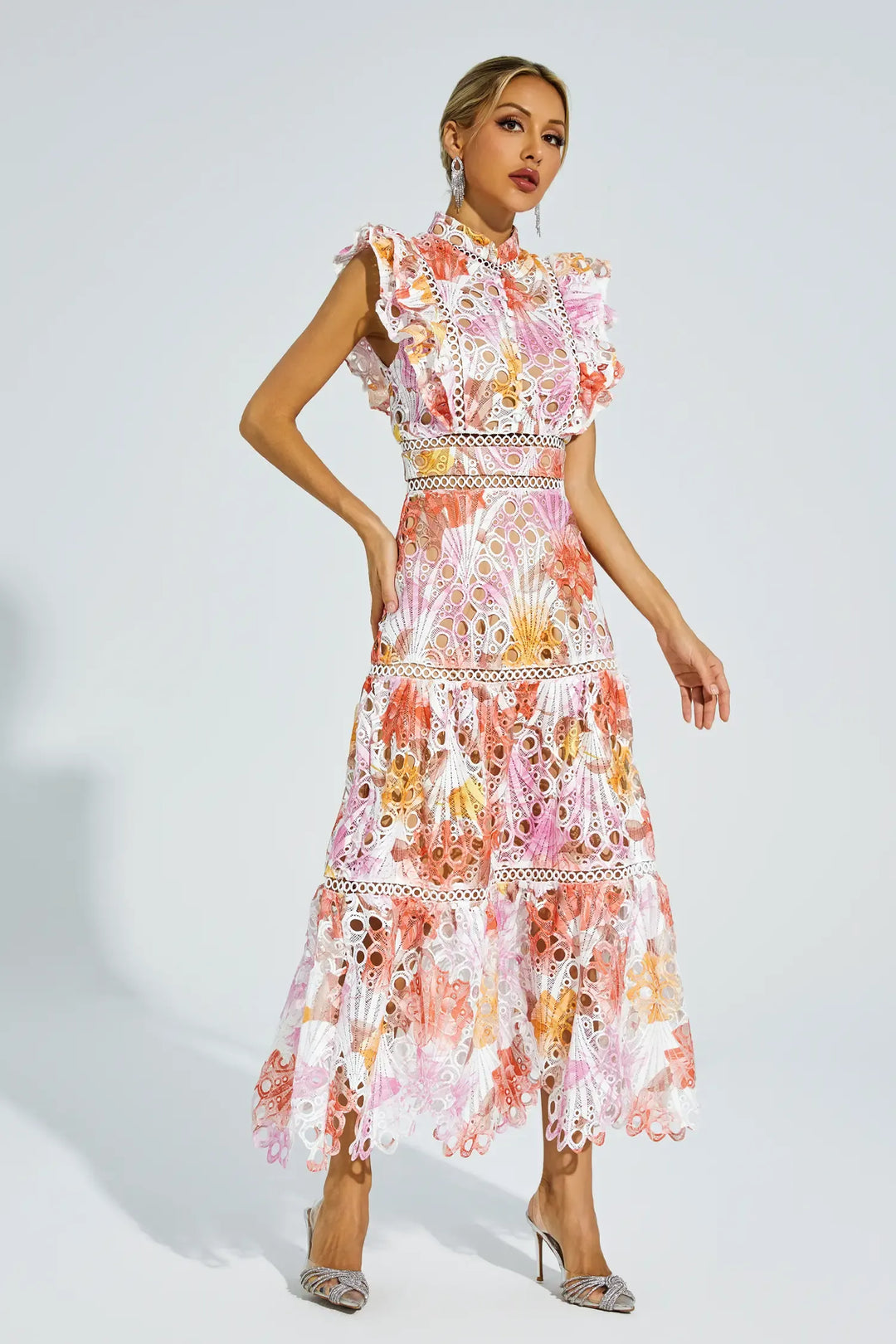 Duttini | Embroidered Midi Dress