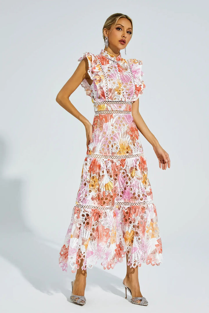 Duttini | Embroidered Midi Dress