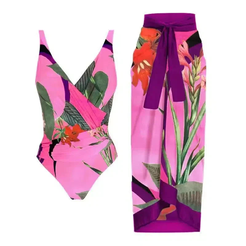 Duttini | Wrap-style design swimsuit set