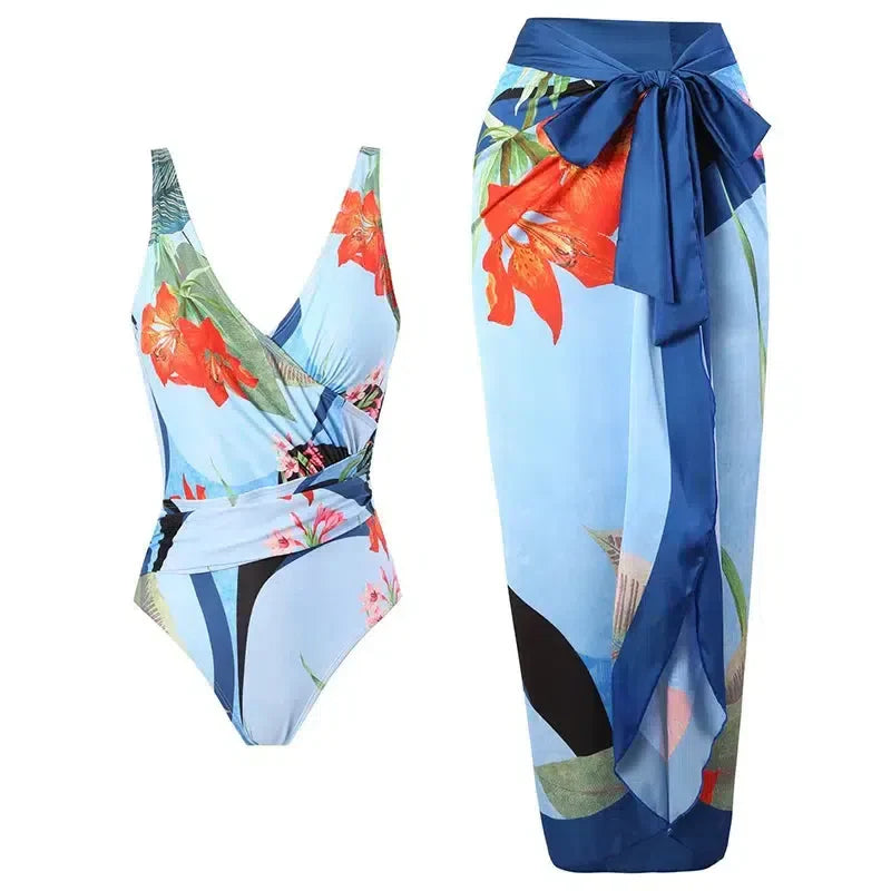 Duttini | Wrap-style design swimsuit set