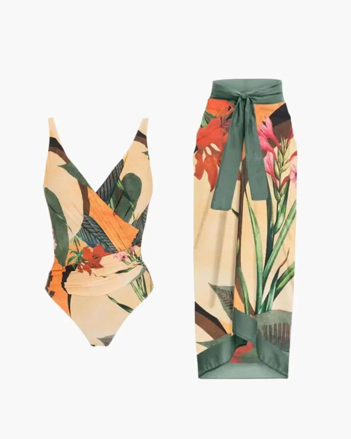 Duttini | Wrap-style design swimsuit set