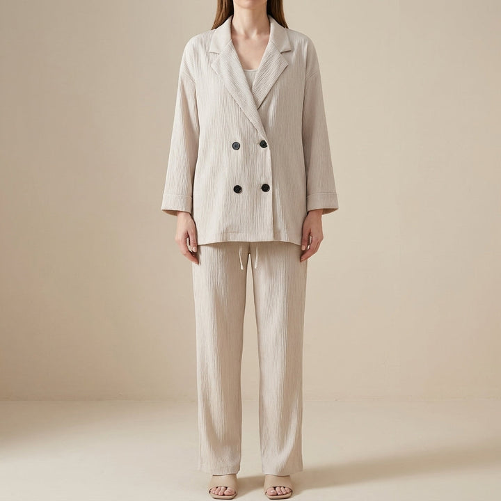 Duttini | Refined Relaxed Blazer And Wide-Leg Trouser Set