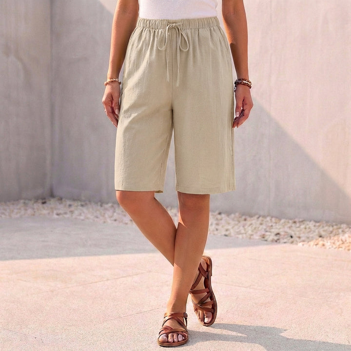 Duttini | Luxe Relaxed Fit Bermuda Shorts With Drawstring Waist