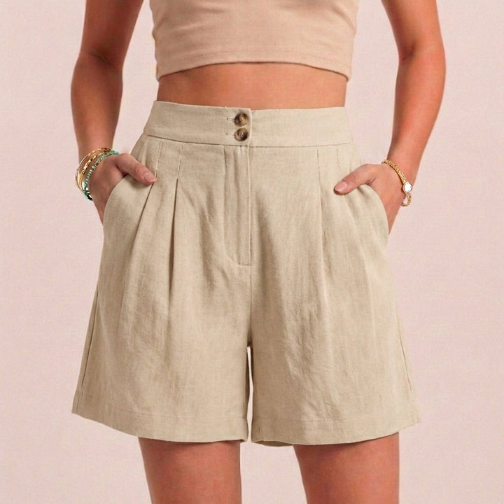 Duttini | Luxe Relaxed Paperbag Waist Shorts With Tailored Side Pockets