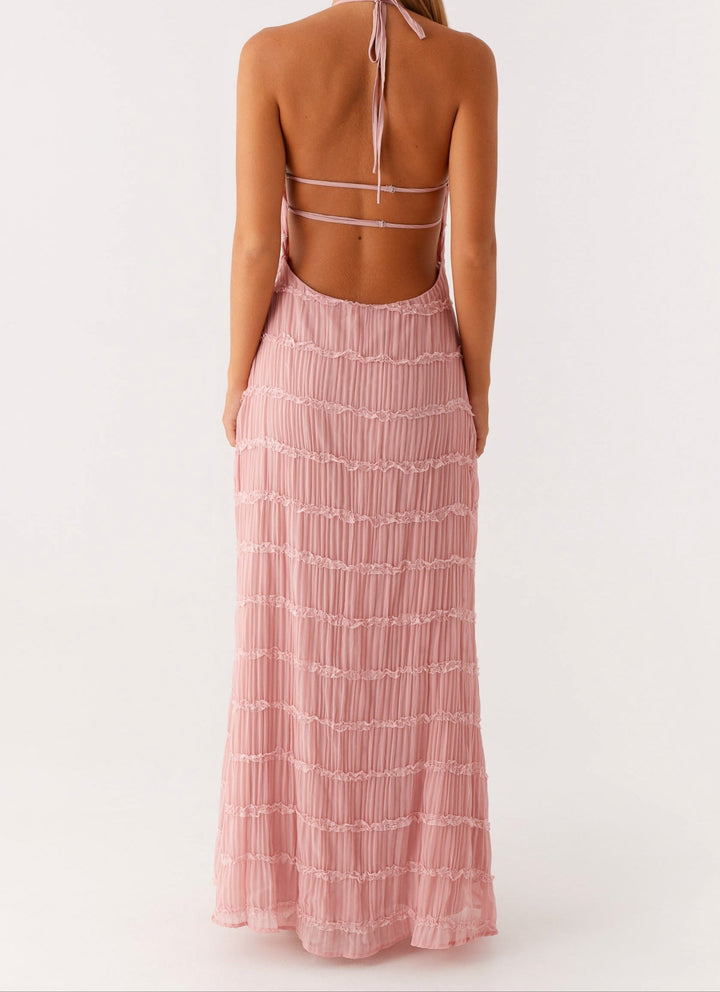 Duttini | Elegant Halter Maxi Dress with a Timeless Finish