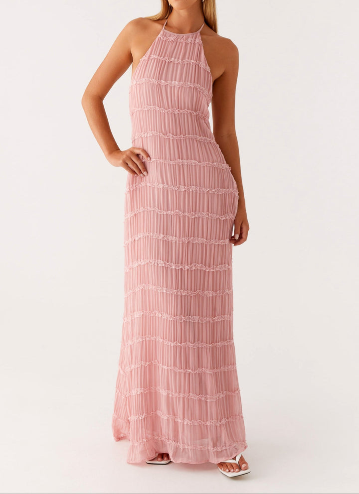 Duttini | Elegant Halter Maxi Dress with a Timeless Finish