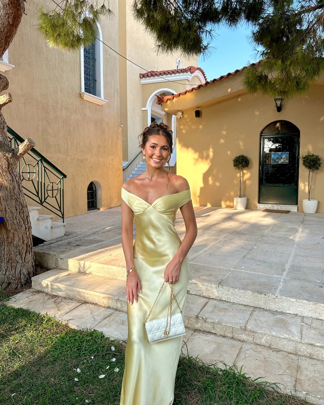 Duttini | Off-shoulder satin evening gown
