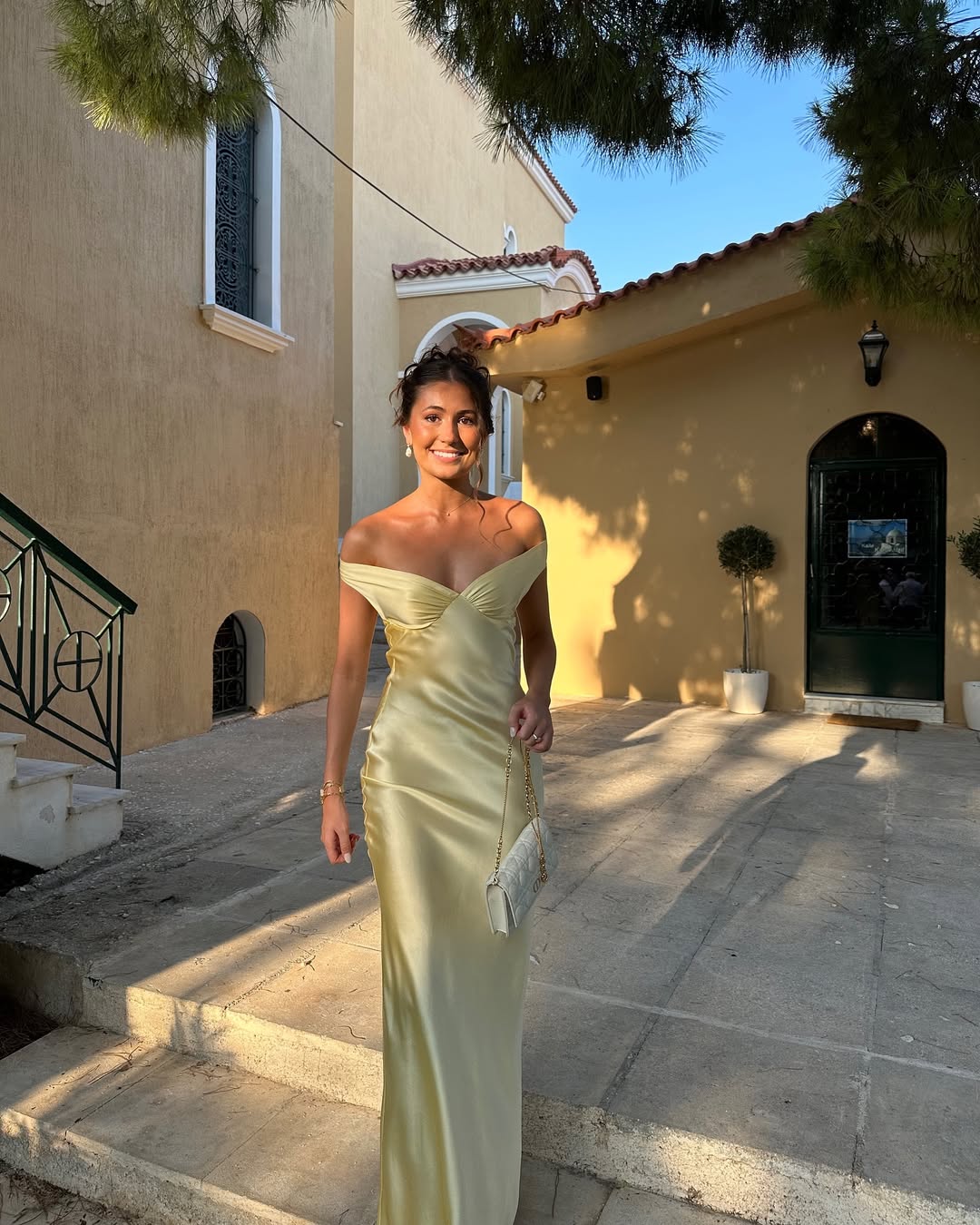 Duttini | Off-shoulder satin evening gown